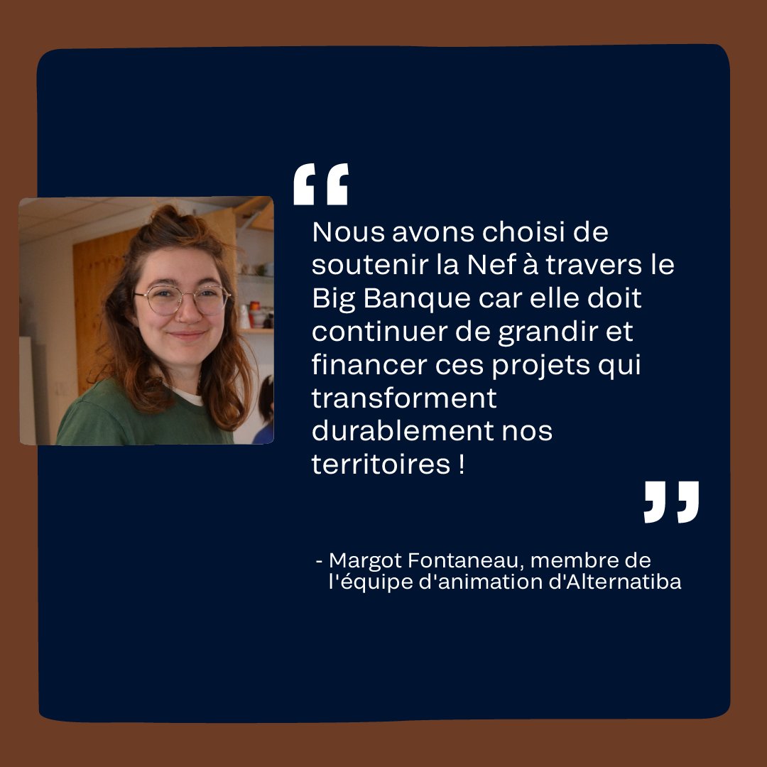 laNef_'s tweet photo. [#BIGBANQUE] Merci à Margot Fontaneau, membre de l'équipe d'animation d'@Alternatiba_, pour son témoignage et pour le soutien apporté à notre campagne BIG BANQUE ! 💥 

👉 Soutenez, vous aussi, le mouvement du BIG BANQUE : https://t.co/9GbsVGzDX3 https://t.co/vxO6wHNQwR