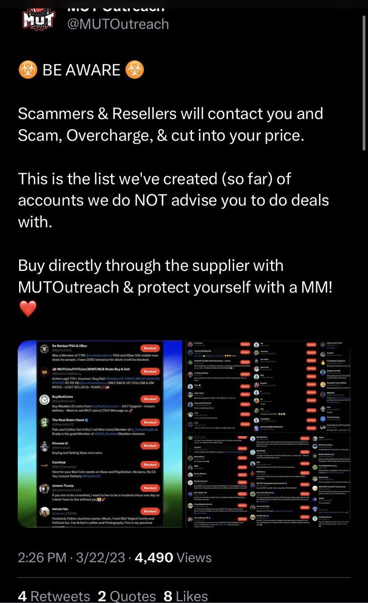 MutSoloPlug's tweet photo. @MUTOutreach what happened to being the middle man for free to help the community? Now you’re charging to “middleman” and bad mouthing other coin seller….I used to deal with some of you people over there and it’s sad to see that your letting this dummy make us look bad for $$$ https://t.co/8EJ2Dex32L