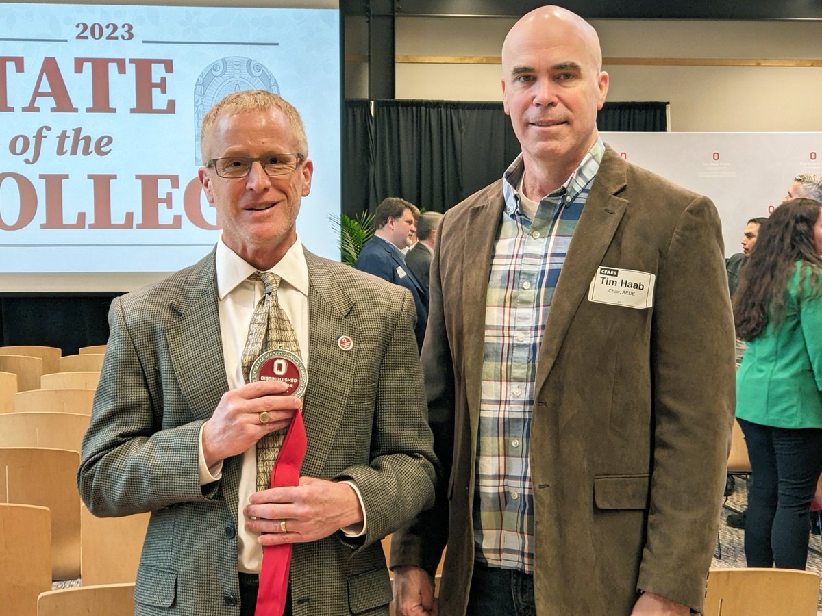 Congratulations to our own Brent Sohngen, professor of environmental and resource economics for receiving his 2022-2023 Distinguished Professor of Food, Agricultural, and Environmental Sciences award.