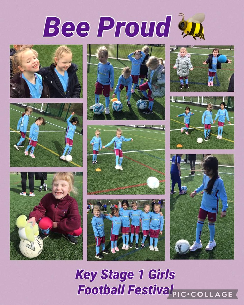 OldHallCP's tweet photo. Earlier today, six of our Year 2 girls took part in the Bee Proud Football Festival organised by @BurySchoolGames

Our girls had a great time, embrace the sporting values and smiled throughout!

Thank you to the students from @TFCollege_ 

#TeamOldHall   #ohpspe   #LetGirlsPlay https://t.co/K5UrF0EdnI