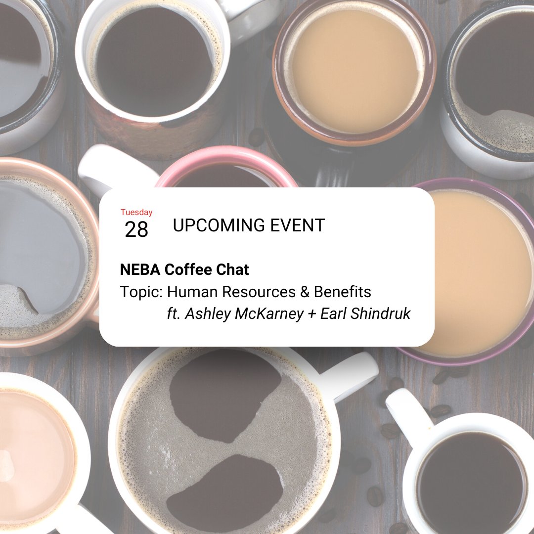 Join us for a coffee chat on Tuesday, March 28 at Chateau Nova Yellowhead! We’ll be chatting about all things HR &amp; Benefits and you’ll have a chance to ask your most burning questions to the experts.

Anyone is welcome! Get your tickets at neba.ca/meet-reg1.php?…

#YEGEvents #HR