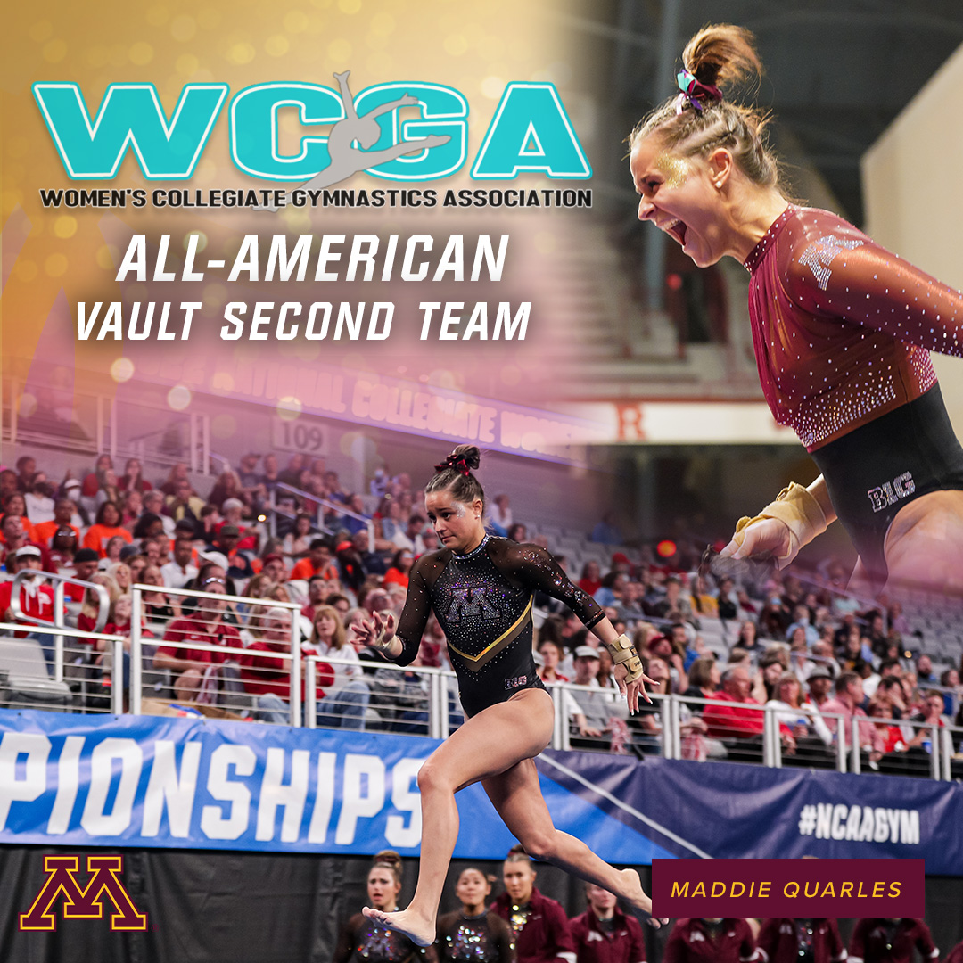 𝐀𝐥𝐥. 𝐀𝐦𝐞𝐫𝐢𝐜𝐚𝐧.

For the second time in her career, <a href="/MaddieQuarles/">Maddie Quarles</a> has been named to the WCGA Second Team for vault 💪

📰: z.umn.edu/8i26