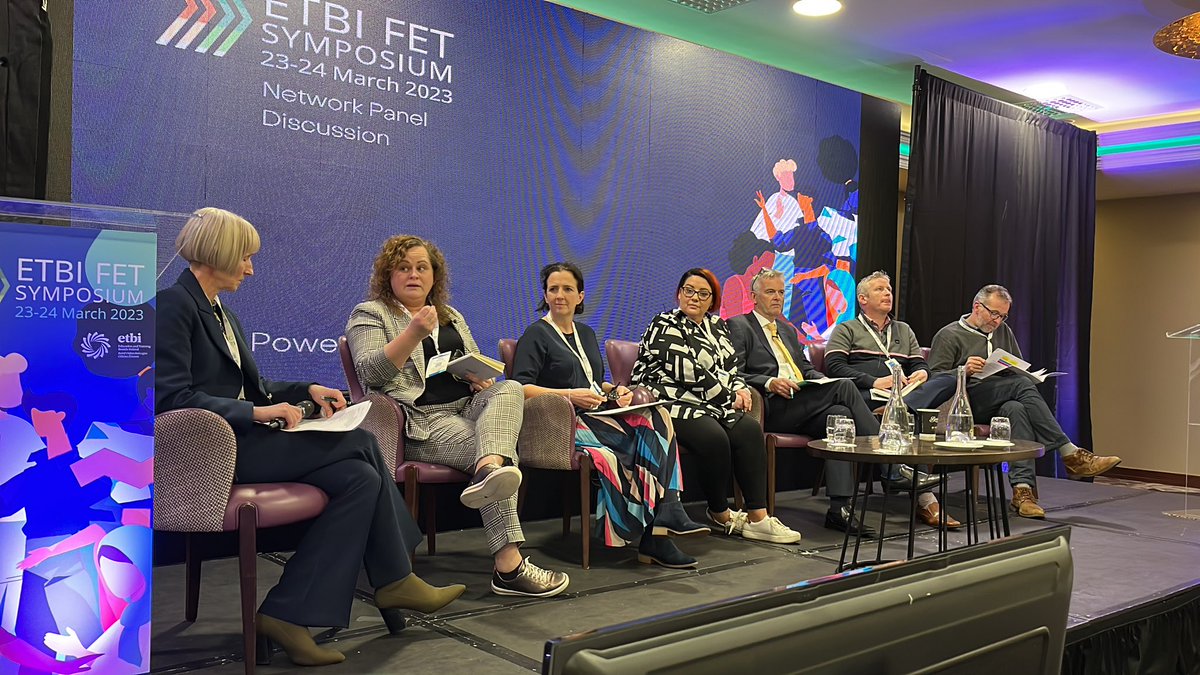 Final Panel of today’s #FET Symposium is the Network Panel. Full cross section of FET sector represented to discuss the needs of learners and how we overcome barriers to learning #thePowerOfFET #ETBStrongerTogether #etbi