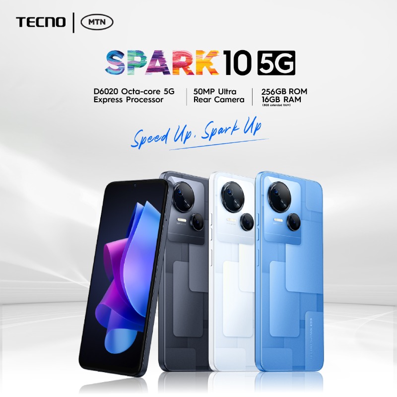 TECNOMobileNG's tweet photo. Introducing the TECNO SPARK 10 5G, the ultimate performance smartphone! 

With a 256GB + 16GB RAM, a glowing selfie camera, and lots more, you're in for a ride.

#SPARK10Series 
#GlowingSelfie 
#TECNOxMTN5G https://t.co/7R9rIeMgd1