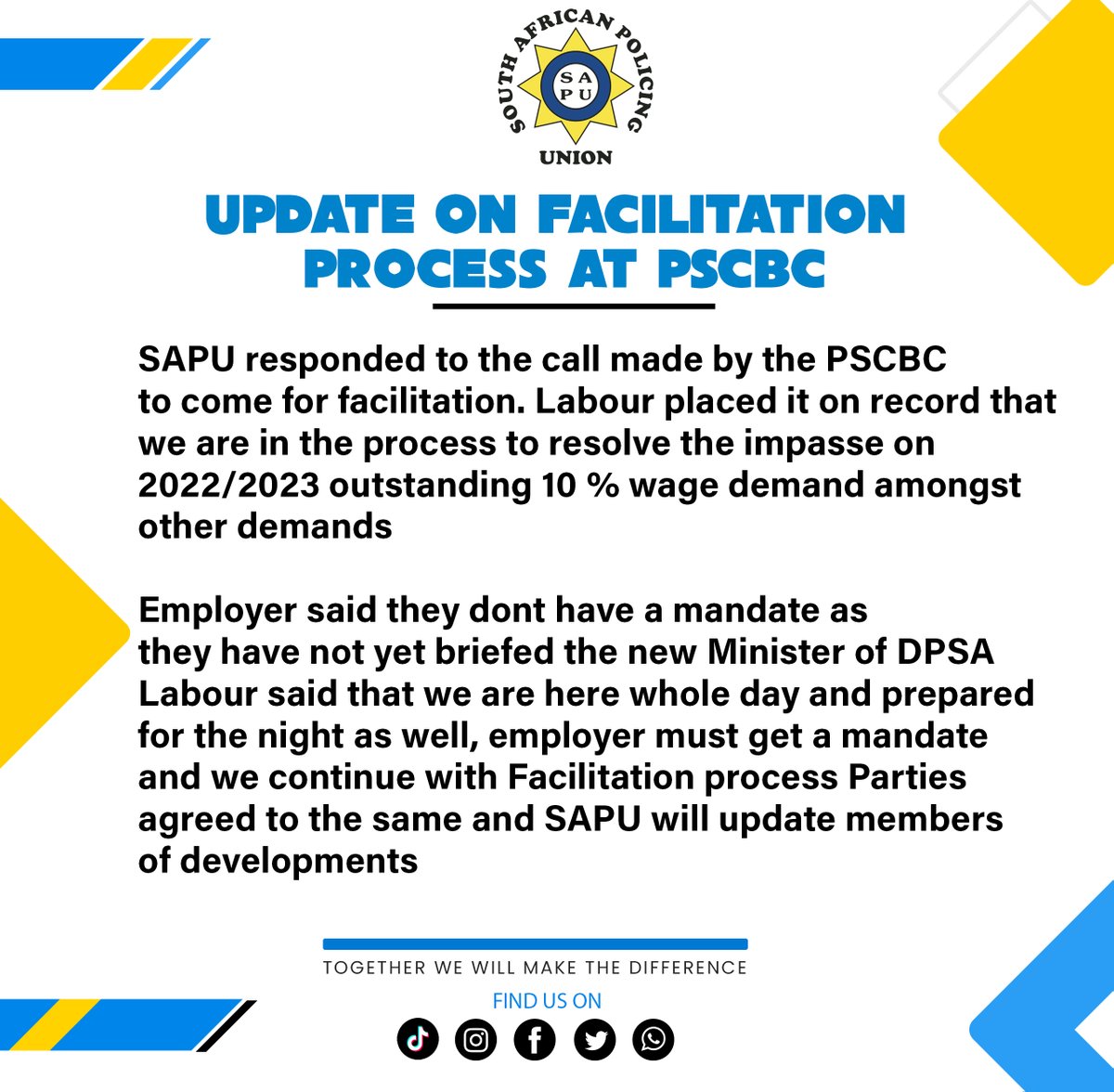 wearesapu's tweet photo. As a union that accounts to its members here on Social media but more important on the ground, here are some of the updates (Flyer and video) we informed our members on this month.
If it does not come from us, its not us !
Remember #SAPUCARES
#protecttheprotector https://t.co/Qk9DM53JV6