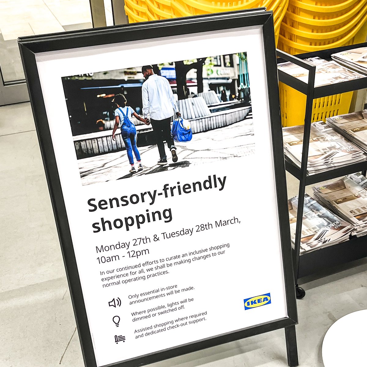 Saw this ‘Sensory-Friendly Shopping’ initiative from @ikeauk when I was out briefly the other day. Now this is great - it’s a step in the right direction and it means a lot to me to see these sorts of signs. However… 🧵 #autism #autistic #sensoryfriendly @IKEAUKSupport