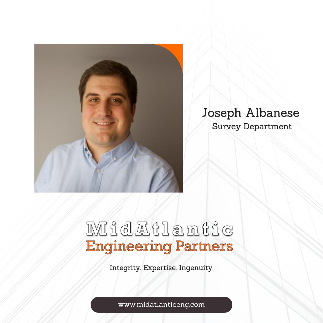 MidAtlanticEng's tweet photo. MidAtlantic Engineering is very proud to announce that Joseph Albanese has successfully passed his examinations for Principle and Practice of Surveying! Congrats Joe!

#engineering #environmental #marine #survey #civilengineering #environmentalengineering #marineengineering https://t.co/z4wvJcHJ9N