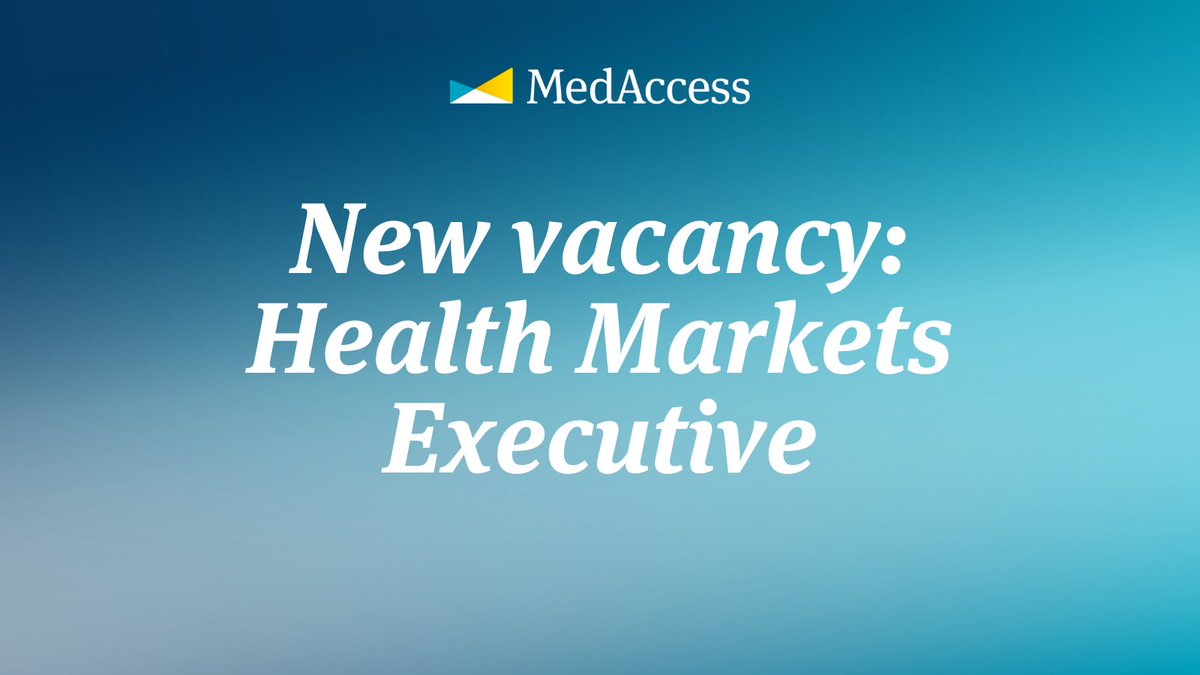🚨 We are looking for a Health Markets Executive. As a vital part of the Health Markets Team, you will focus on sourcing, developing, and executing agreements to accelerate access to medical innovations.

Apply by: 30 April

#Vacancy #GlobalHealth

medaccess.org/careers/