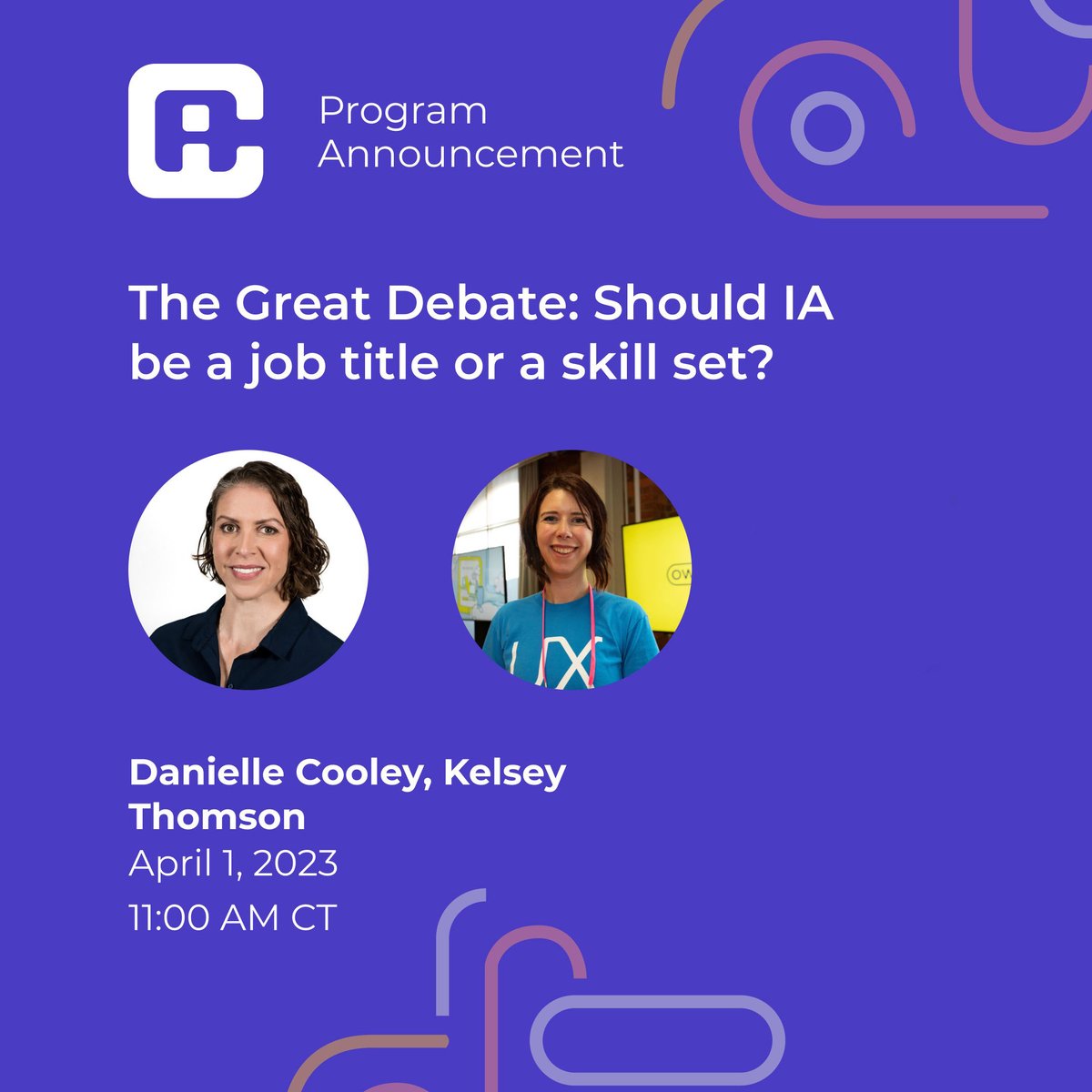 theiaconf's tweet photo. Should #IA be a job title or a skill set? Join @optimalworkshop at #IAC23 as industry experts @dgcooley and Kelsey Thomson bring this great debate to the stage. Don't miss it!

Learn more: https://t.co/83Z5FHpcRm https://t.co/rVEMzhgNoR