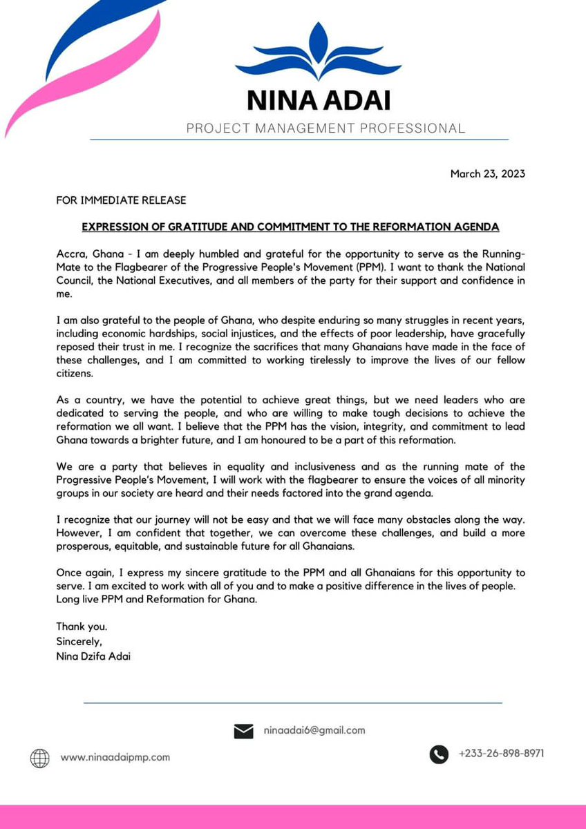 PPM_GIJ's tweet photo. *I am greatly honored to be appointed as the running mate of the flag bearer of the Progressive People's Movement, Samuel Nyigmabo.*
#PPM 💜🤍🧡
#NoMovementNoProgress 💜🤍🧡
#W)sh3 💜🤍🧡
Awuuuuu 💜🤍🧡

@DominicAsitanga 
@ghanapal 
@thePOE_T 
@Naa_Adai29 https://t.co/UBx7PCd1cM