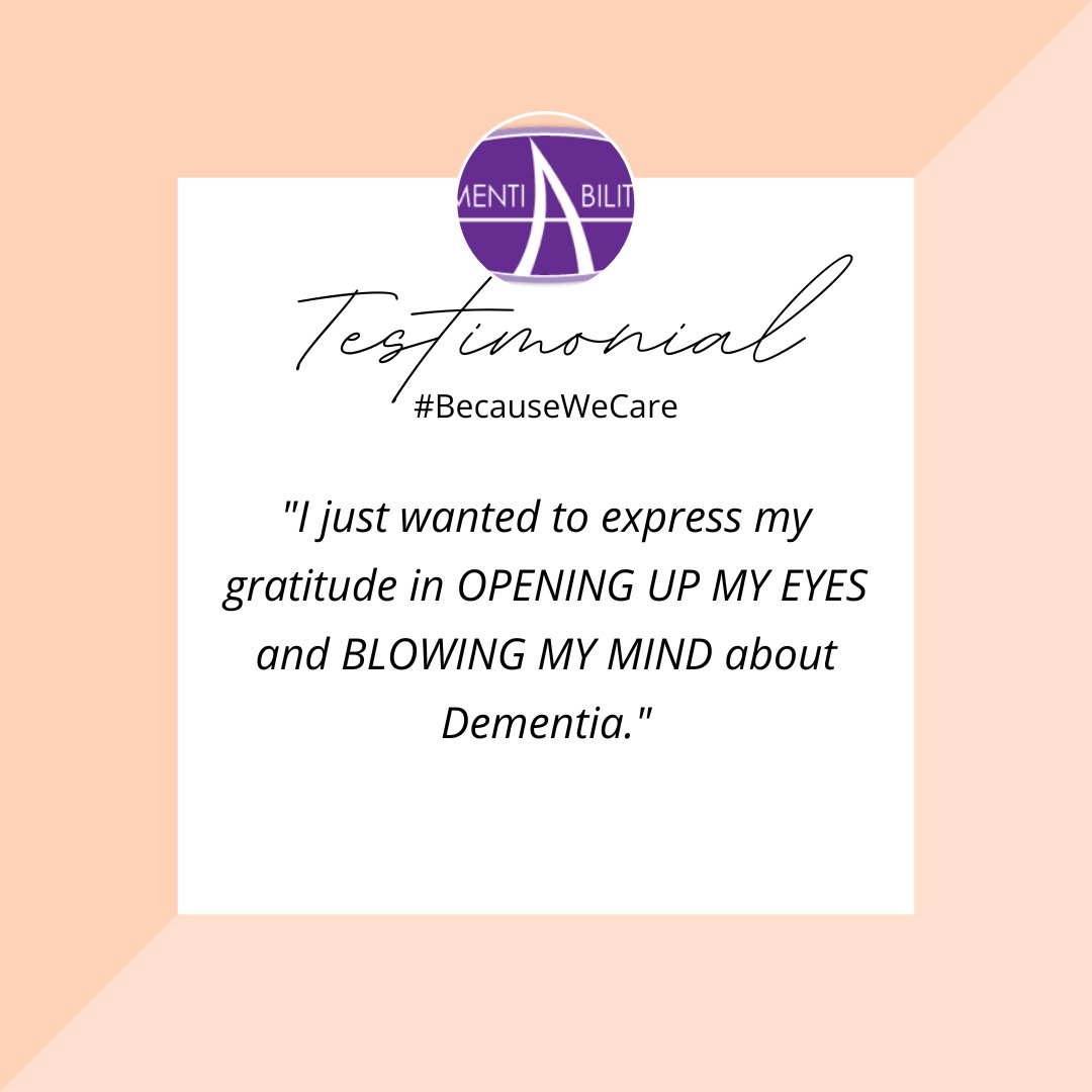 Messages like this after a workshop mean so much to us! Thanks to all the wonderful staff who have come through the workshop lately who are ready to see a change in the world of dementia care!
