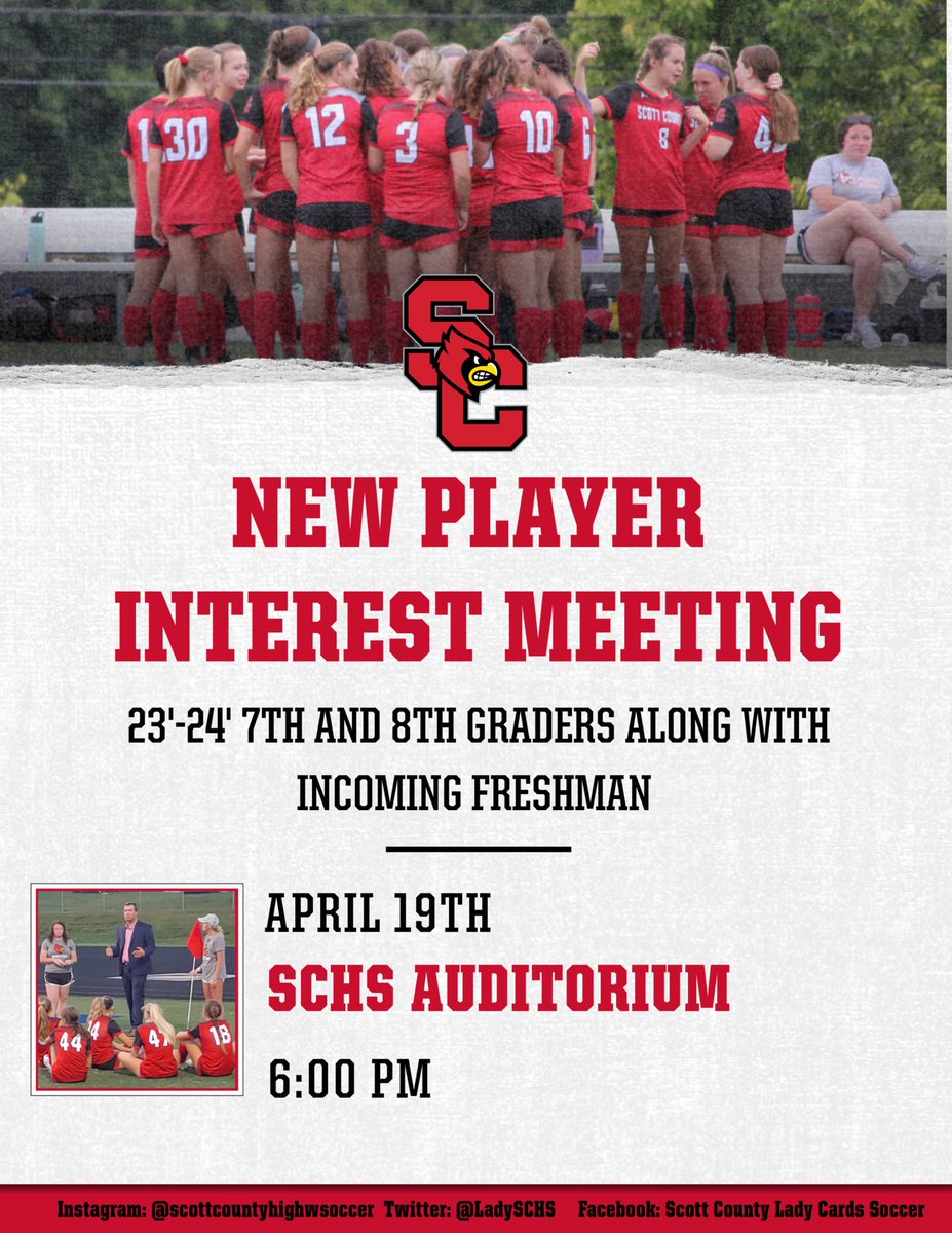 LadySchs's tweet photo. Come be a part of something great at SCHS!! @ScottCoSports @LadySchs https://t.co/h5oD4Ssthb