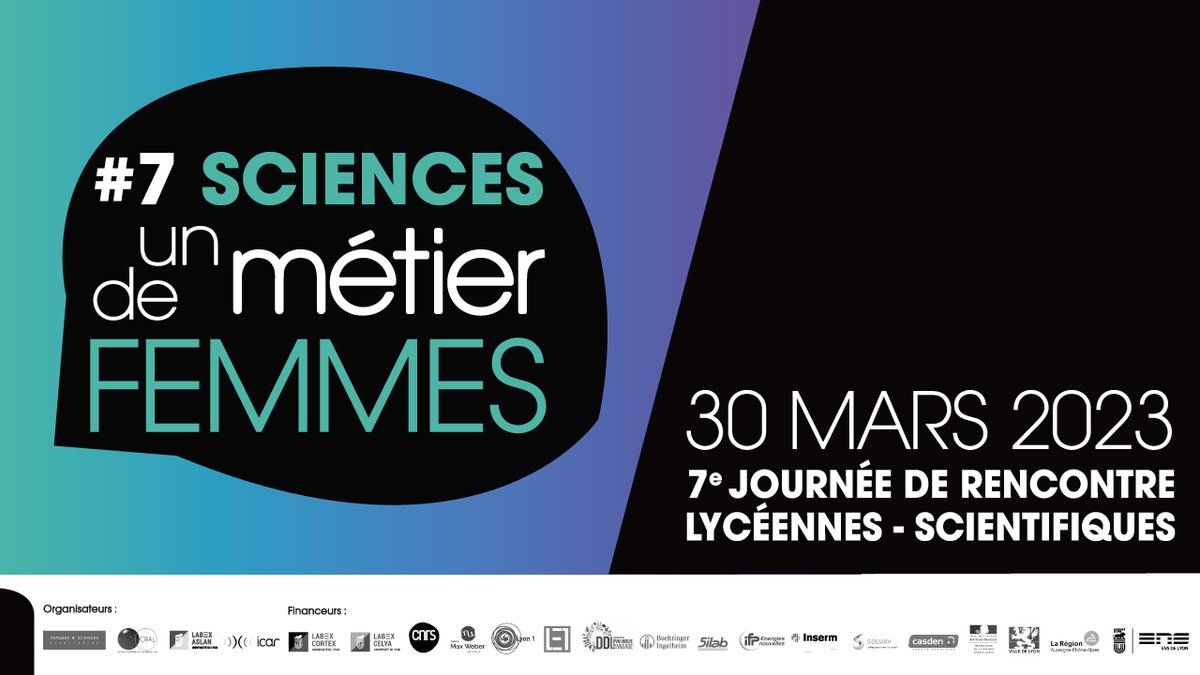 J-7 : tic tac, tic tac, ...🕙 Il ne reste plus que 7 jours avant la journée "Sciences, un métier de Femmes"

@cnrs @ENSdeLyon <a href="/universitelyon2/">Université Lyon 2</a> <a href="/FemmesSciences/">Femmes & Sciences</a> <a href="/SolvayGroup/">Solvay</a> <a href="/prefetrhone/">Préfète de région Auvergne-Rhône-Alpes et du Rhône</a> <a href="/CentreMaxWeber/">Centre Max Weber</a> <a href="/InsermAuRA/">Inserm Auvergne-Rhône-Alpes</a>
<a href="/IcarLaboratoire/">Laboratoire ICAR</a> <a href="/FemmesSciences/">Femmes & Sciences</a> <a href="/BoehringerFR/">Boehringer Ingelheim</a> <a href="/Casden_BP/">CASDEN</a>