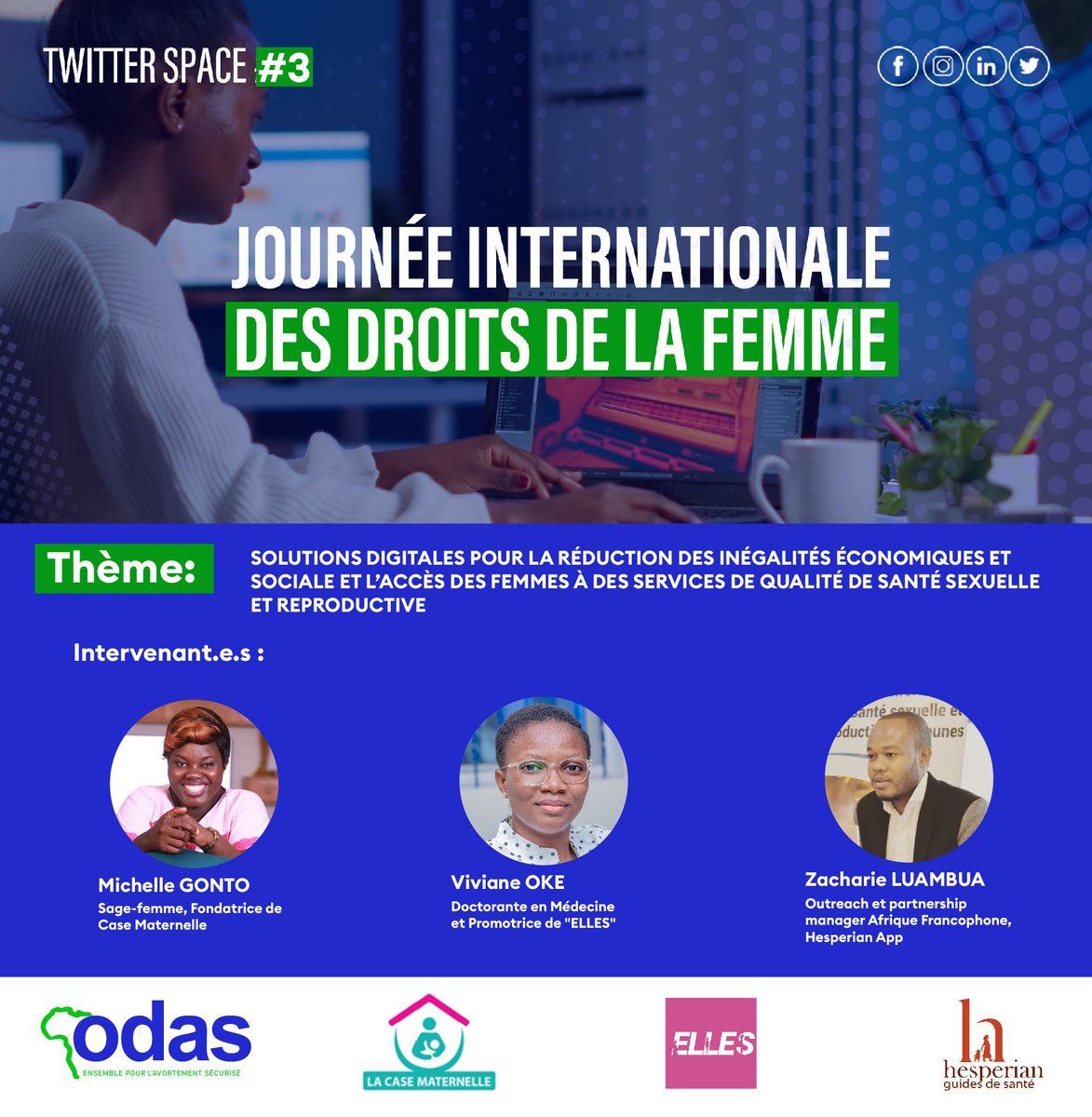 Centre ODAS (@centreodas) on Twitter photo Ce soir nous serons avec <a href="/Cmaternelle/">Case Maternelle</a> <a href="/viviane_oke/">Dr V</a> <a href="/zachmulumba/">Zacharie Luambua🇨🇩</a> à partir de 19h pour discuter sur le thème: Solutions digitales pour la réduction des inégalités économiques et sociale et l’accès des femmes à des services de qualité de #SSR
👉 bit.ly/3FHKvaG Ce soir nous serons avec <a href="/Cmaternelle/">Case Maternelle</a> <a href="/viviane_oke/">Dr V</a> <a href="/zachmulumba/">Zacharie Luambua🇨🇩</a> à partir de 19h pour discuter sur le thème: Solutions digitales pour la réduction des inégalités économiques et sociale et l’accès des femmes à des services de qualité de #SSR
👉 bit.ly/3FHKvaG