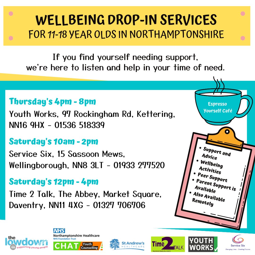 We are deeply saddened about the tragic loss of a young life in Kingsthorpe yesterday. Our thoughts are with the family, friends, and community at this sad time. If you need to talk our Wellbeing Cafes are available 6 days a week countywide. 💔