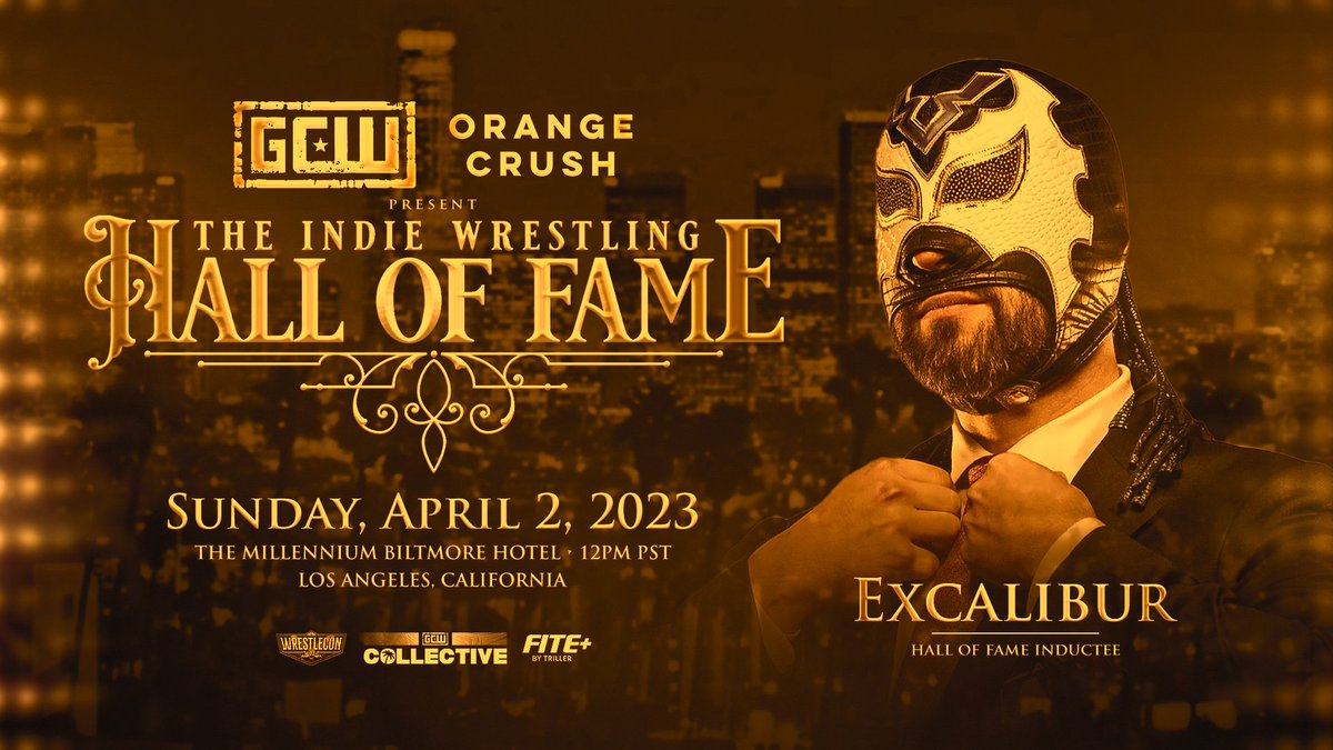 GCWrestling_'s tweet image. *Indie HoF Update*

Inductee #5
EXCALIBUR

Plus:
Christopher Daniels (By Kazarian)
Cheerleader Melissa (By Prazak)
Jimmy Jacobs (By Shelley)
Mike Modest (TBA)

The #IndieHOF welcomes The Class of 2023!

Sun 4/2 - Noon
The Millenium Biltmore
(Live from @Wrestlecon)

Ticket Info ⬇️