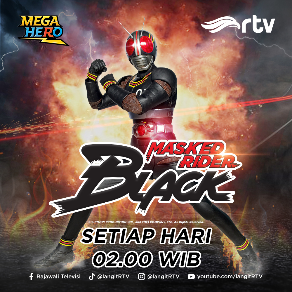langitRTV's tweet image. Siapa yang udah kangen dengan program ini??Saksikanepisode serunya hanya di  MEGA HERO MASKED RIDER BLACK pkl. 02.00 hanya di RTV Makin Cakep

#maskedriderblack #programbaru #programrtv #megahero #rtvmakincakep