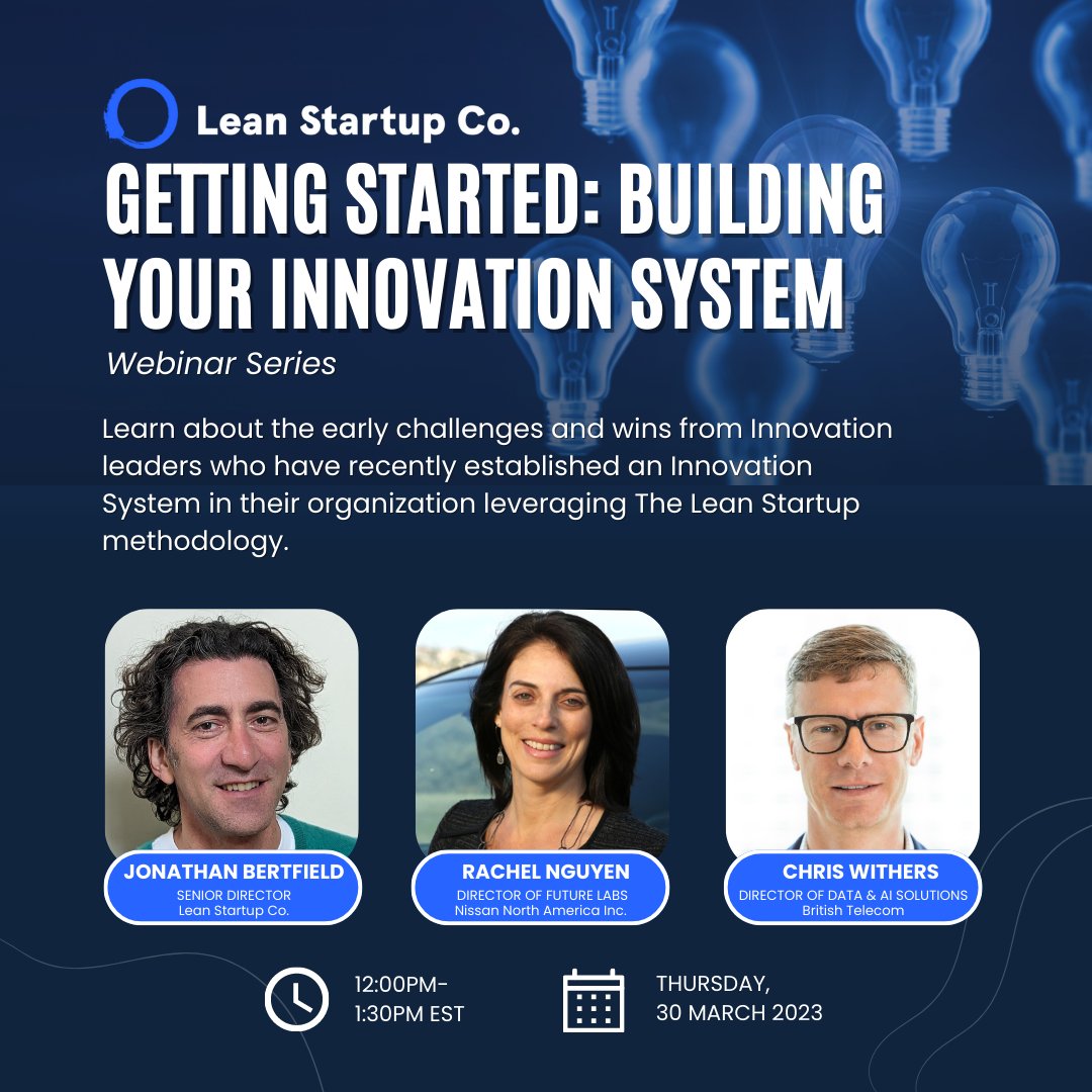 The journey to establish your holistic approach to innovation is likely to be messy! Join us for a lively discussion with innovation leaders from Nissan North America and British Telecom, as we learn about their first steps on this path. Register Today! 

hubs.la/Q01H4mJH0