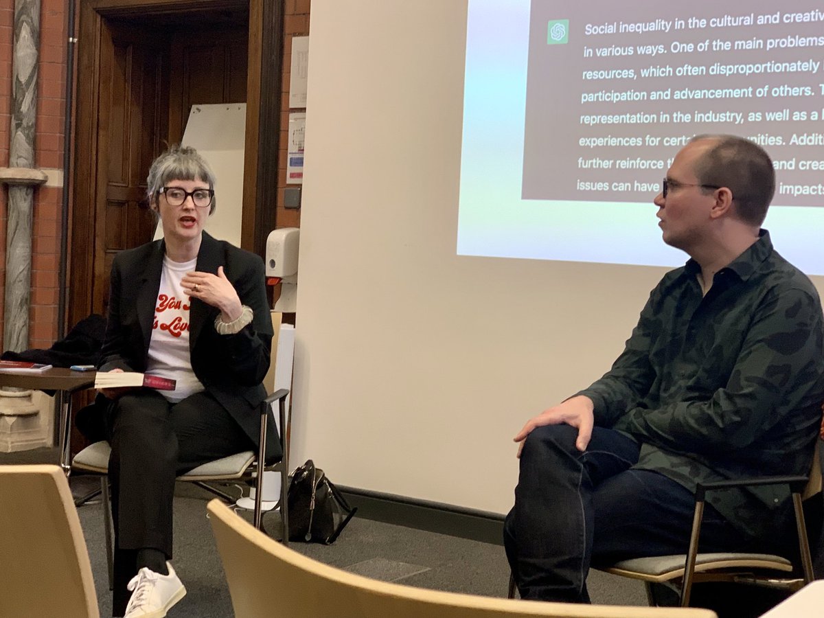 Eascai's tweet photo. Fascinating discussion on inequality in creative & cultural industries @QUBelfast with @markrt & @Fitzali today. #culturallabour research with @DrDaveOBrien and Orian Brook. Part of @ImagineBelfast. Got to meet @endzoftheearth! https://t.co/xxufK28eAt