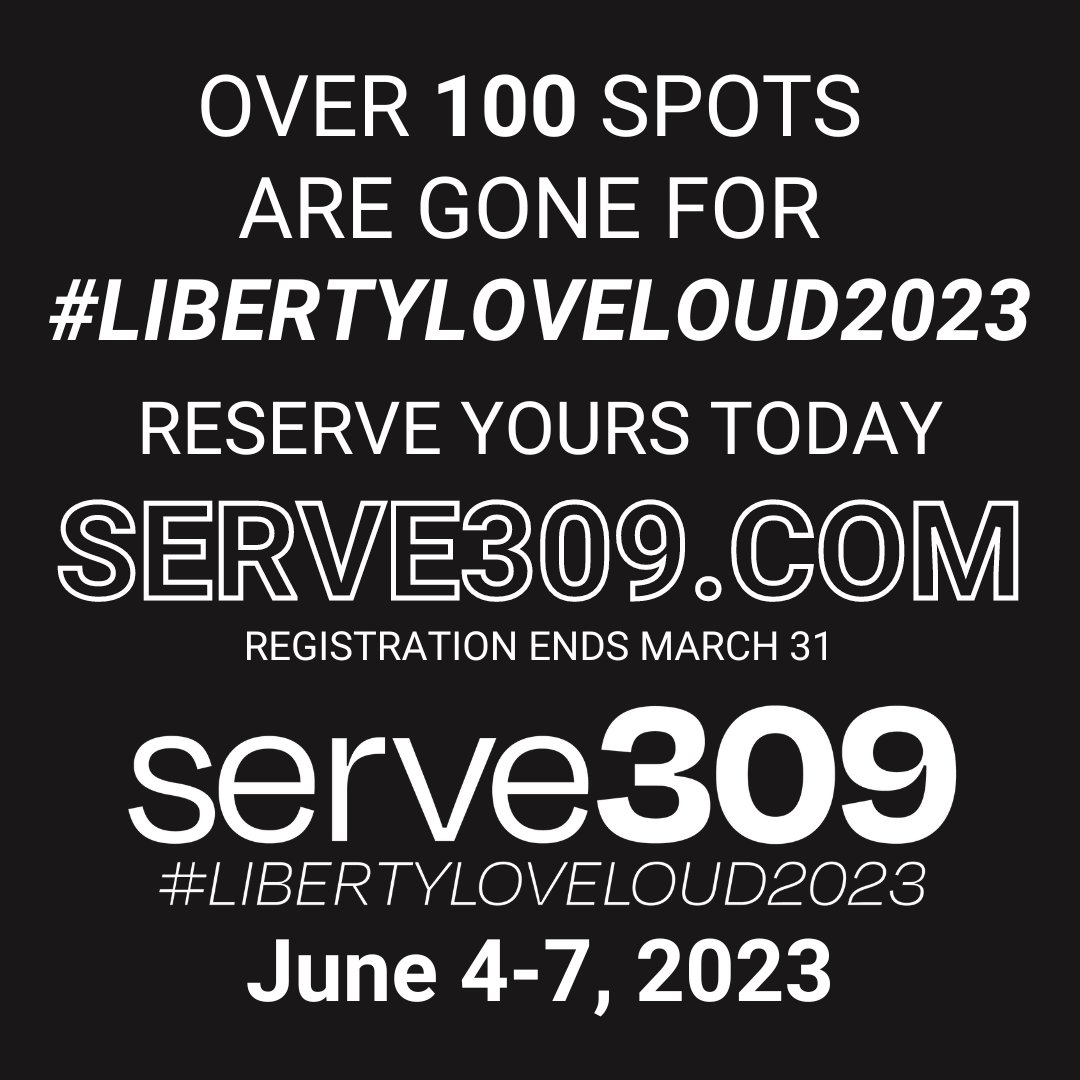 serve_309's tweet photo. Over 100 spots are gone! Don’t miss out on yours. Register at https://t.co/03ketvrHyl. Space is limited! #libertyloveloud2023 https://t.co/EsUqI1J4NP
