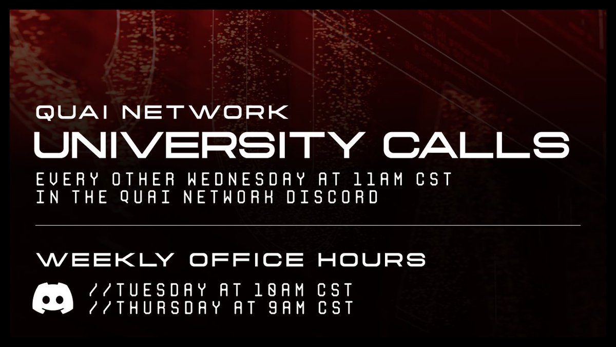 Quai Network ⚡️💵 (@quainetwork) on Twitter photo Get ready for Quai University Call #4 with <a href="/mechanikalk/">Dr K - e/acc ⚡💵</a> on Wednesday, March 29th at 11am CST! ⏰
Set your reminder in the Quai Discord👇
discord.gg/quai/ Get ready for Quai University Call #4 with <a href="/mechanikalk/">Dr K - e/acc ⚡💵</a> on Wednesday, March 29th at 11am CST! ⏰
Set your reminder in the Quai Discord👇
discord.gg/quai/