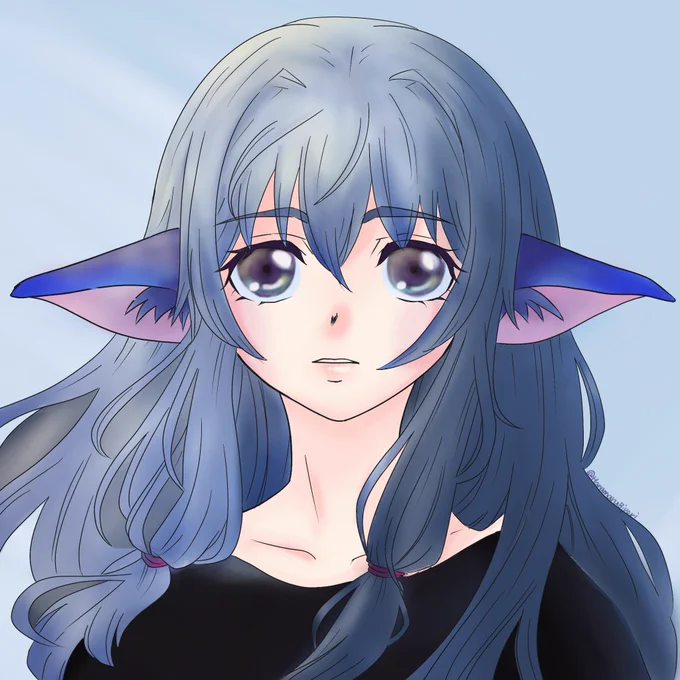 ケモ耳っ子はお絵描きするの楽しい。 #お絵描き 