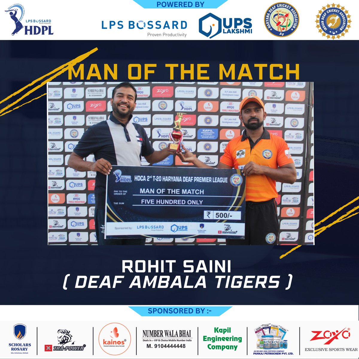 DeafHaryana's tweet photo. Man of the matches for HDCA 2nd Haryana Deaf Preimer League 

#lpsboosard #ScholarsRosary #xtrapowertools #kaions #numberwalabhai #kapiarora #IndianDeafCricketAssociation #PremierLeague #hca @RajeshJain35 @GugnaniRavi @XtraPowerTools @indian_deaf https://t.co/w6siptdXsl