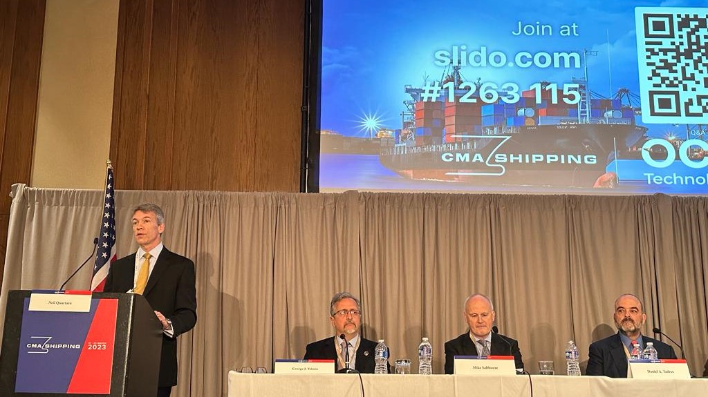 #HappeningNow #AmericanPandI's Dan Tadros offering a P&amp;I perspective to the #Sanctions #Roundtable Discussion at the 38th Annual <a href="/CMAShipping/">CMA Shipping</a> Expo &amp; #Conference in #Stamford, #Connecticut. Details: cmashippingevent.com/en/home.html