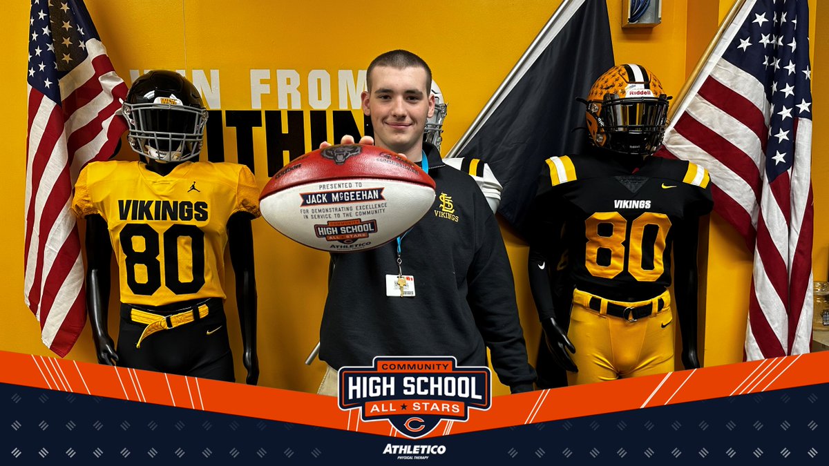 Congratulations to Jack McGeehan of @STL_Athletics for being named a @ChicagoBears Community High School All-Stars recipient brought to you by @Athletico!