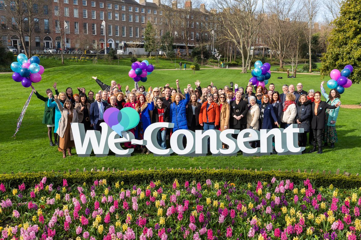 WeConsentIRL's tweet photo. Snapshot of #WeConsent launch day! We are delighted to get the conversations about consent, sex &amp; relationships going in Ireland 🇮🇪 We all have a role to play &amp; together we can make a difference! Visit https://t.co/xXBMt4NFAu for more info &amp; resources 📲 https://t.co/OOrAggB4GW