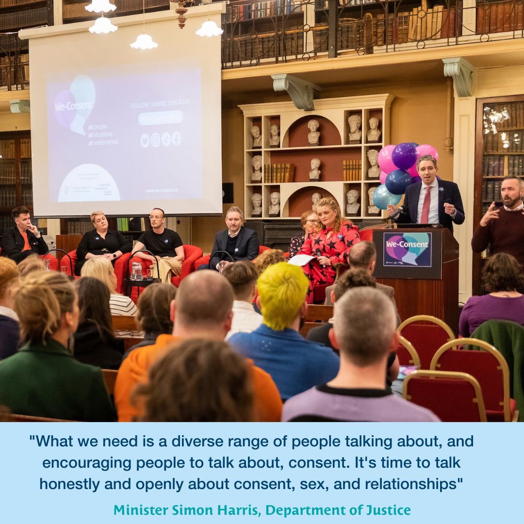WeConsentIRL's tweet photo. Snapshot of #WeConsent launch day! We are delighted to get the conversations about consent, sex &amp; relationships going in Ireland 🇮🇪 We all have a role to play &amp; together we can make a difference! Visit https://t.co/xXBMt4NFAu for more info &amp; resources 📲 https://t.co/OOrAggB4GW