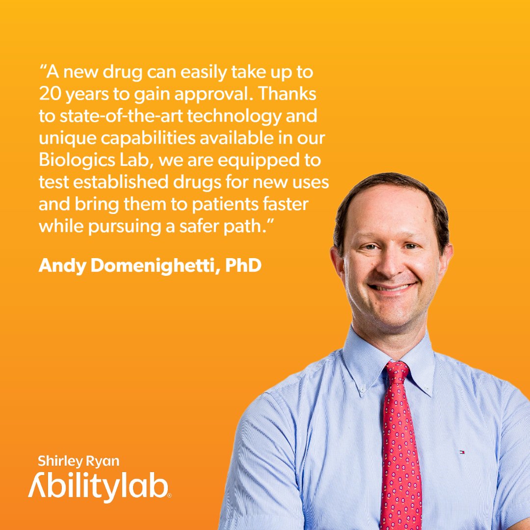 AbilityLab's tweet photo. Read how Andy Domenighetti, PhD, explores drug repurposing opportunities in our Biologics Lab — the only one in the world located in a rehabilitation hospital. #SixYearsofShirleyRyanAbilityLab https://t.co/YDH3WdLjeN https://t.co/r1fcJXttD9