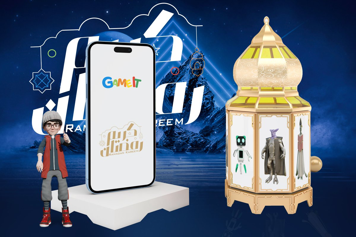 Gameit_ai's tweet photo. أسرة جيمت تهنئكم بقدوم شهر #رمضان_المبارك و كل عام و أنتم بخير #رمضان_كريم  #رمضان_2023  #games  #gameit https://t.co/Ol2gGLTVqu