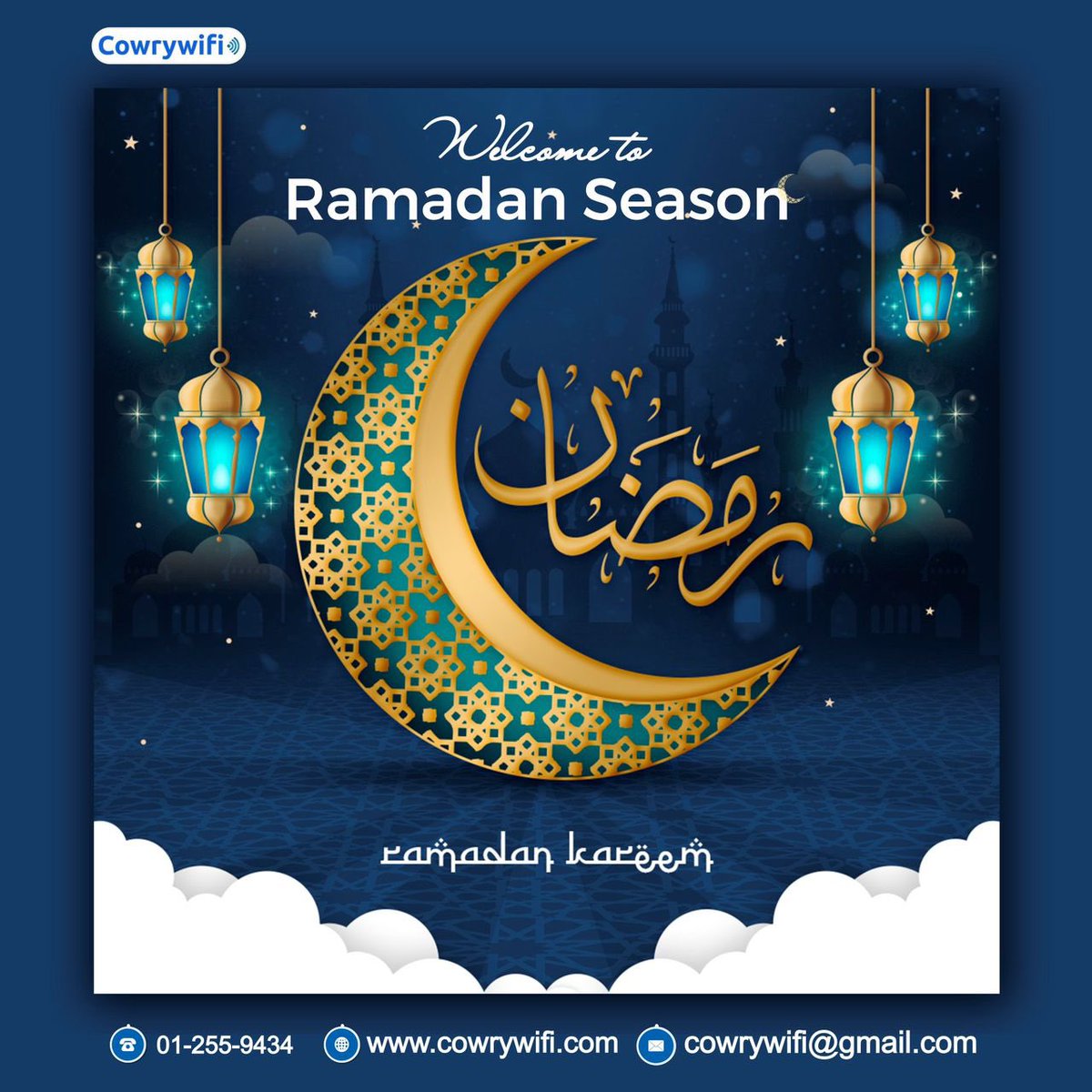 Cowry_wifi's tweet photo. Ramadan Kareem to all our Users!
Cowrywifi is sending MANY blessings and duas to all of you in this special month of Ramadan. May this month be filled with immense reward for all of you
#Cowrywifi #Ramadankareem #Ramadan #RamadanDayOne #blessings #peace #Ramadan2023 https://t.co/1zzhuW5dvL