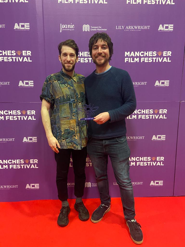 AlexMoranWriter's tweet image. Very pleased to have won Best Short Screenplay at Manchester Film Festival for Rhyme or Die, directed by @maxrlincoln and produced by @raspfilms. Thank you @maniffofficial! #horror #shortfilm