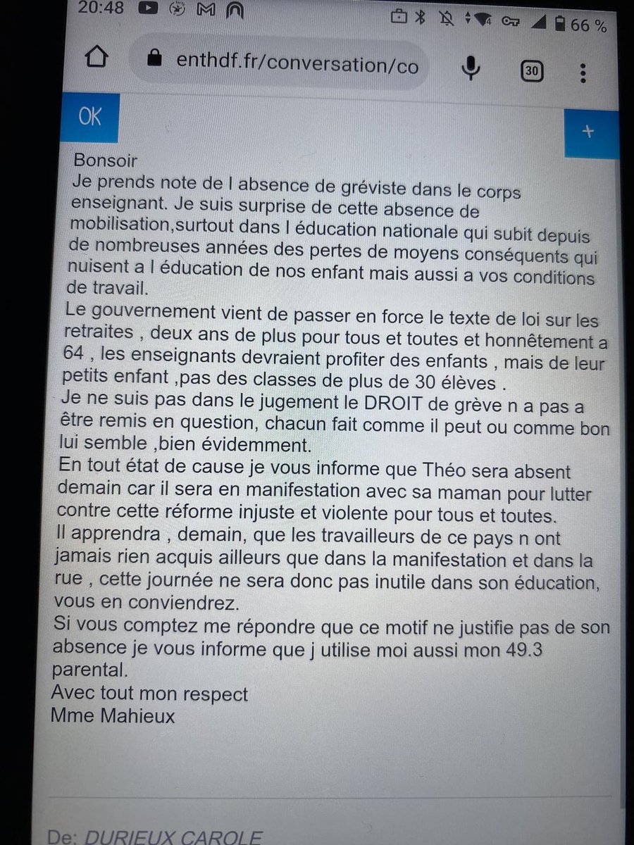 blogMammouth's tweet image. Mot d&apos;absence pour raison de grève :