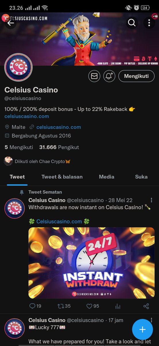 FindYourWinner's tweet photo. @B4l4kurwo @celsiuscasino @sweenpi done https://t.co/5oeFXNDAsW
