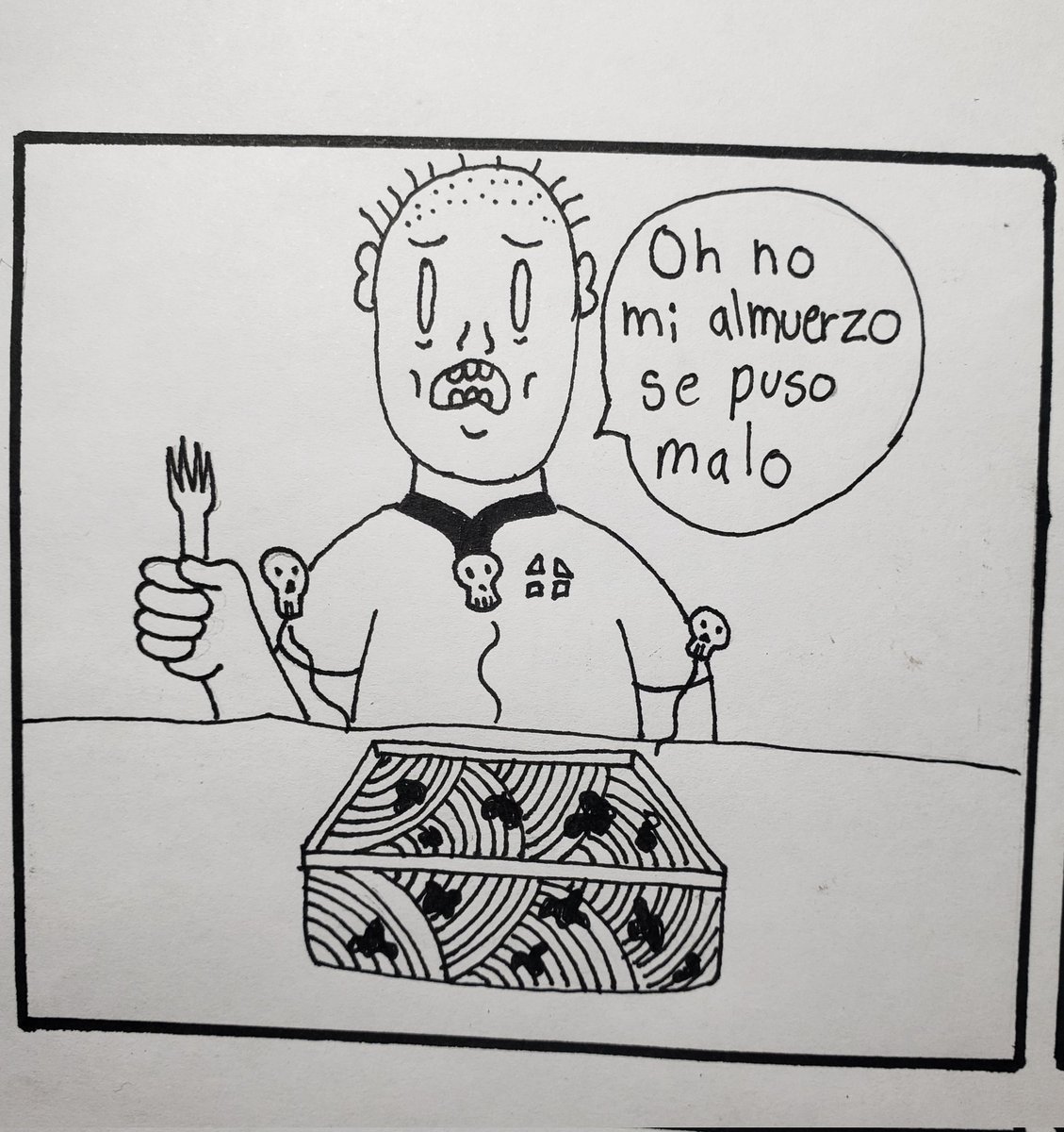 CecDibujos's tweet photo. Tragedia.
#comic #caricatura #comedia #humor #almuerzo #malo #comida  #jueves #ilustracion #colacion #ridiculo #problemas #pobre #confedreacion #enfermos #contentos #divercion #carton  #clasismo #ridicules #plato #colacion #desperdicio #papel #tinta https://t.co/bjTpd2edZI