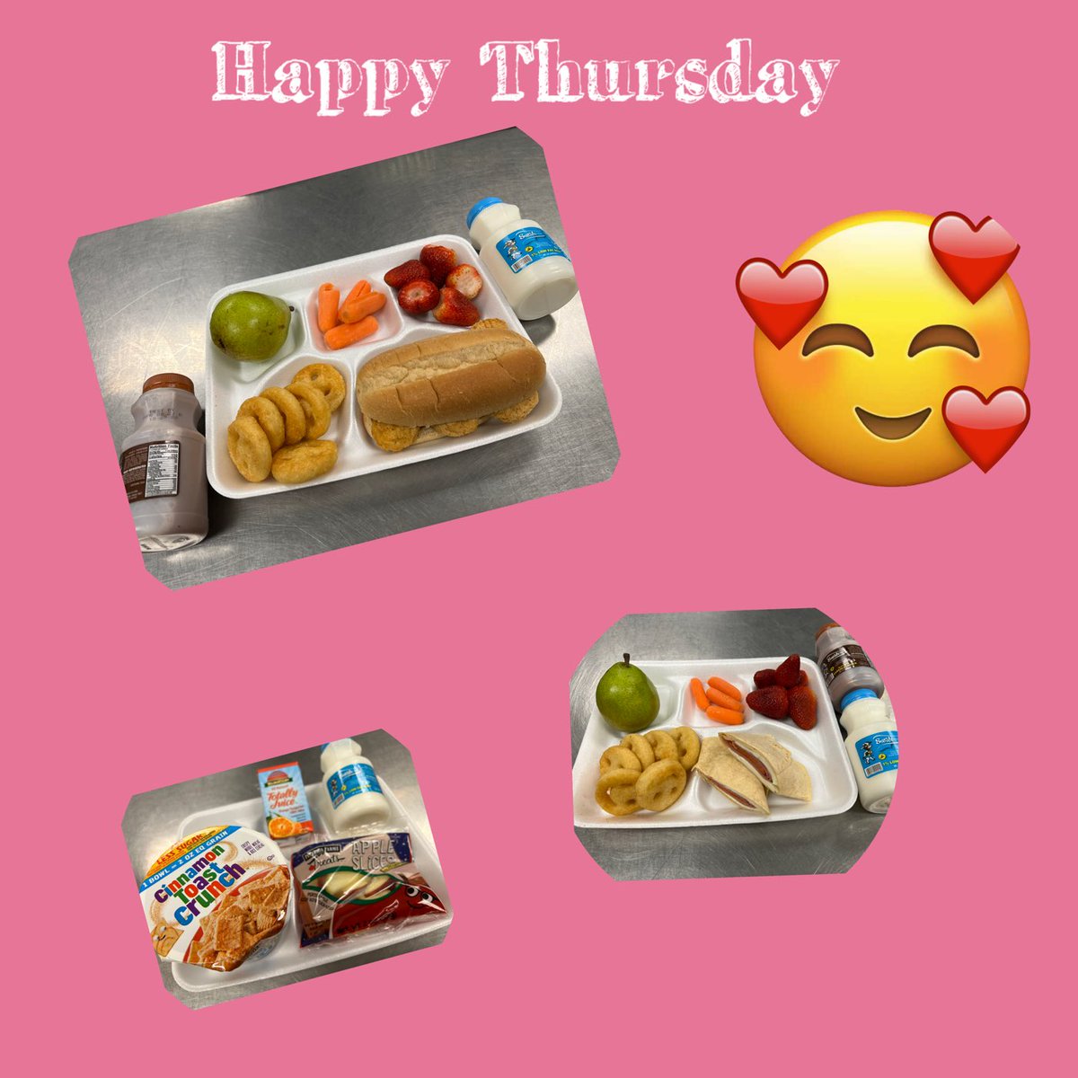 Irene_Colin77's tweet photo. 🐾🐾 Helen Ball 🐾
        Trays for the Day 
Variety of fruits vegetables and Milk.
#Team SISD 🐾 https://t.co/6i5SR6Nhg6