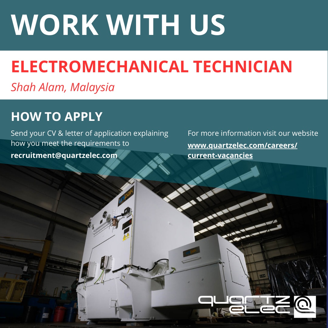 quartzelecltd's tweet image. Looking to recruit an ELECTROMECHANICAL TECHNICIAN based in Shah Alam, #Malaysia.

Click on the link for more info.
bit.ly/3nfEiMQ

#VibrationMonitoring #LV #HV #MalaysiaJobs #ShahAlamJobs #ElectromechanicalJobs #QuartzelecPeople #UnparalleledInEngineeringServices