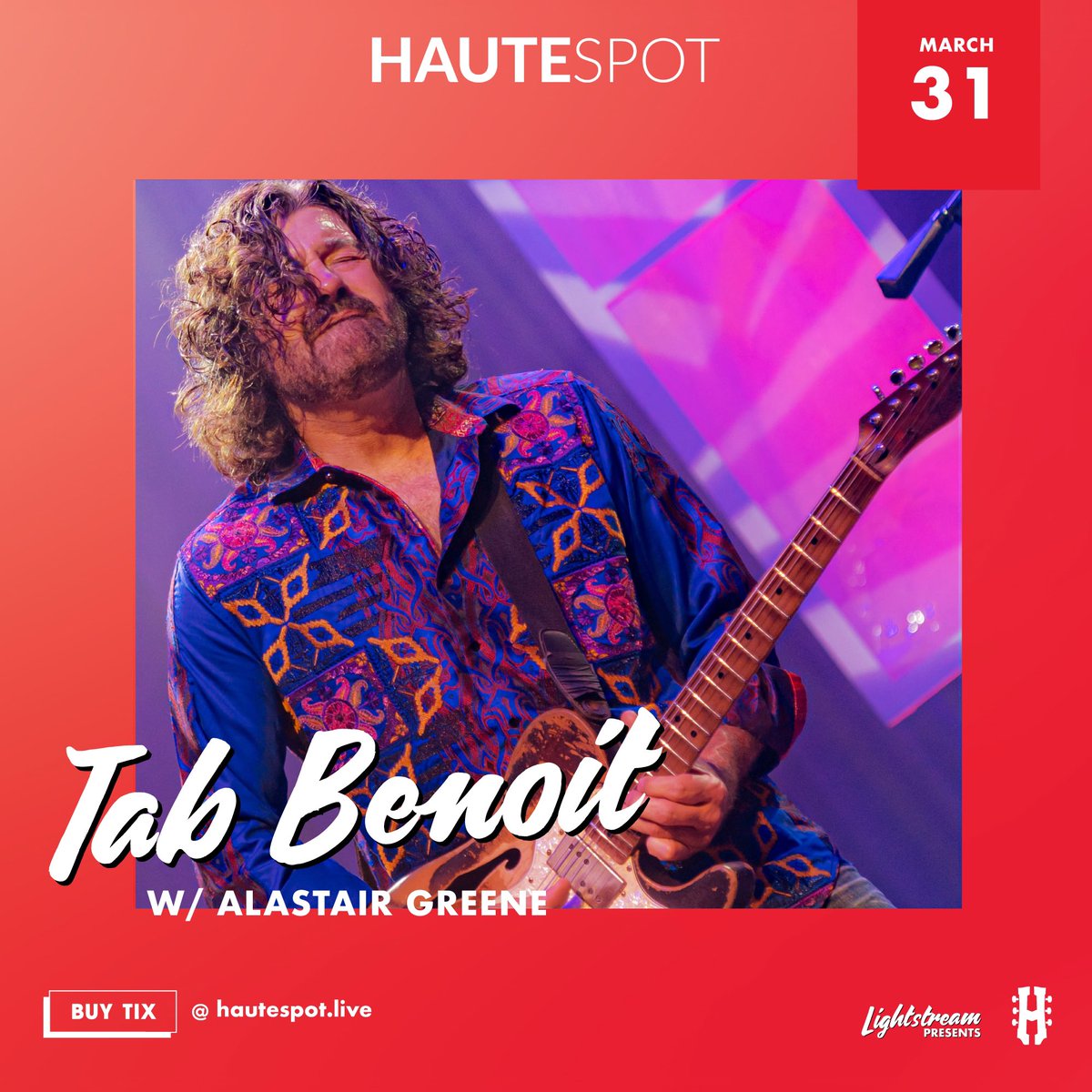 🚨LOW TICKET WARNING🚨
3/31 - Tab Benoit at Haute Spot w/ Alastair Greene is dangerously close to selling out! Get your tickets TODAY before it is too late! 

Tickets: etix.com/ticket/p/46766…