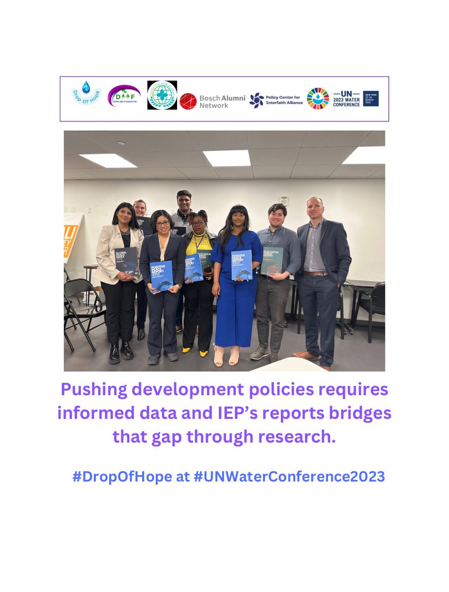 MikiFoundation's tweet photo. Pushing #water policies requires informed data &amp; @GlobPeaceIndex’s reports bridges that gap through research. @ObamaFoundation @MichelleObama @GLTRUST @GreengrantsFund @GLTMembers @FordFoundation @georgesoros @TSNBobMcKenzie @iac_berlin @IAVE #UNWaterConference #DropOfHope https://t.co/MJ1mnu8YFO