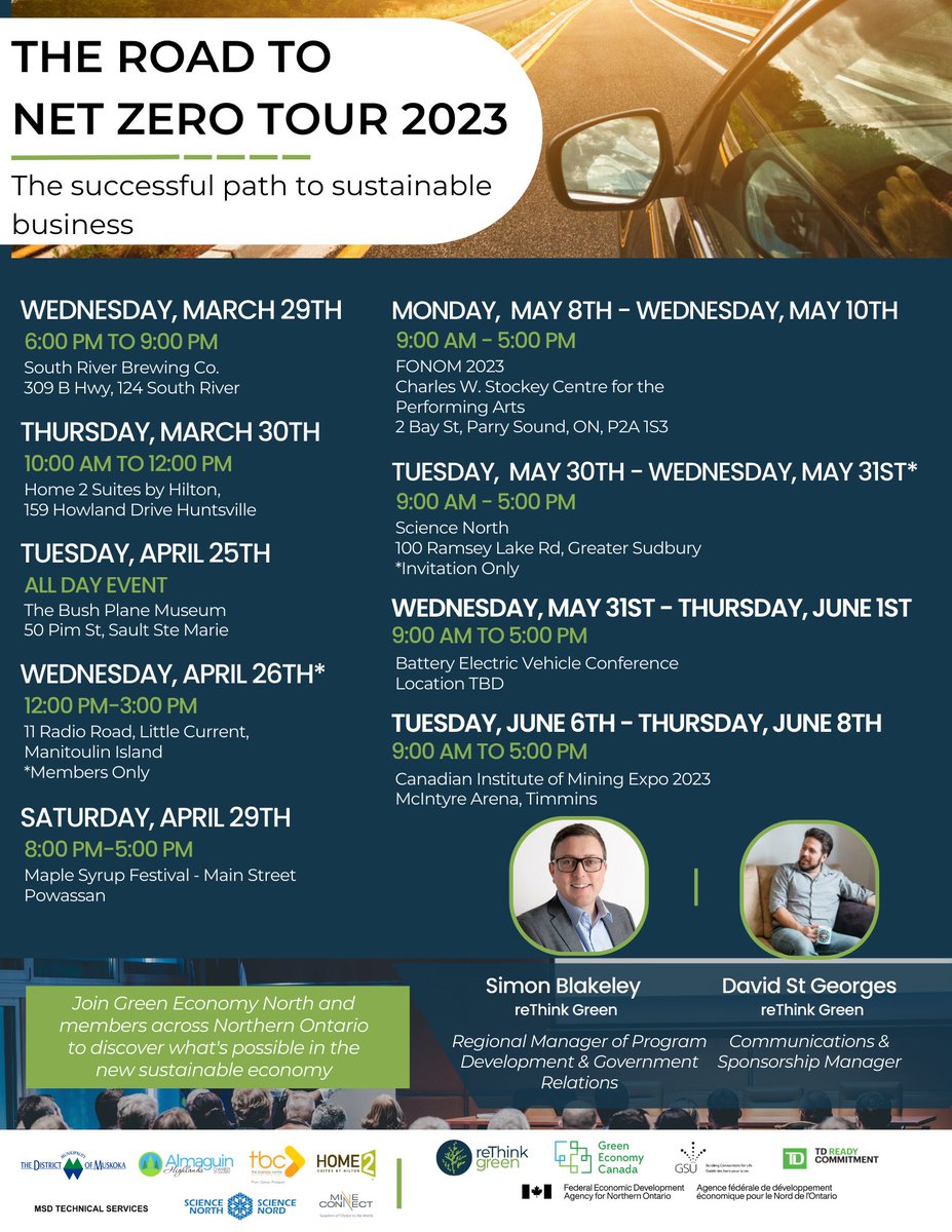 There's still time to join us in Huntsville and Central Almaguin on our #RoadToNetZero tour! 

Reserve your place for FREE by Monday March 27th:

Central Almaguin March 29th-  email: membership@ahchamber.ca

Huntsville March 30th-  register at eventbrite.ca/e/the-road-to-…