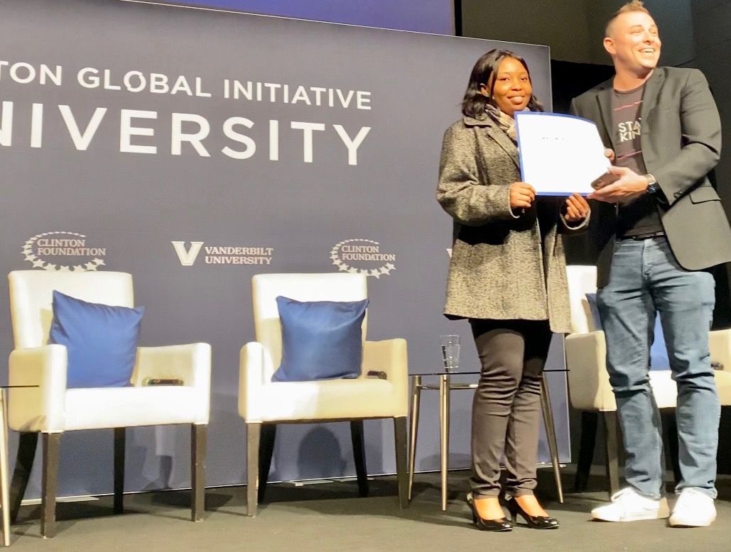 CidadScsu's tweet photo. CIDAD's GA Adoshola had an amazing project getting food to those in need in Nigeria before coming to SCSU. Now she has transformed her work into a new Commitment to Action w/ additional focus on people w/ disabilities in Nigeria. Proud of her and her work! #project #food #CGIU https://t.co/nuF3wUjcQP