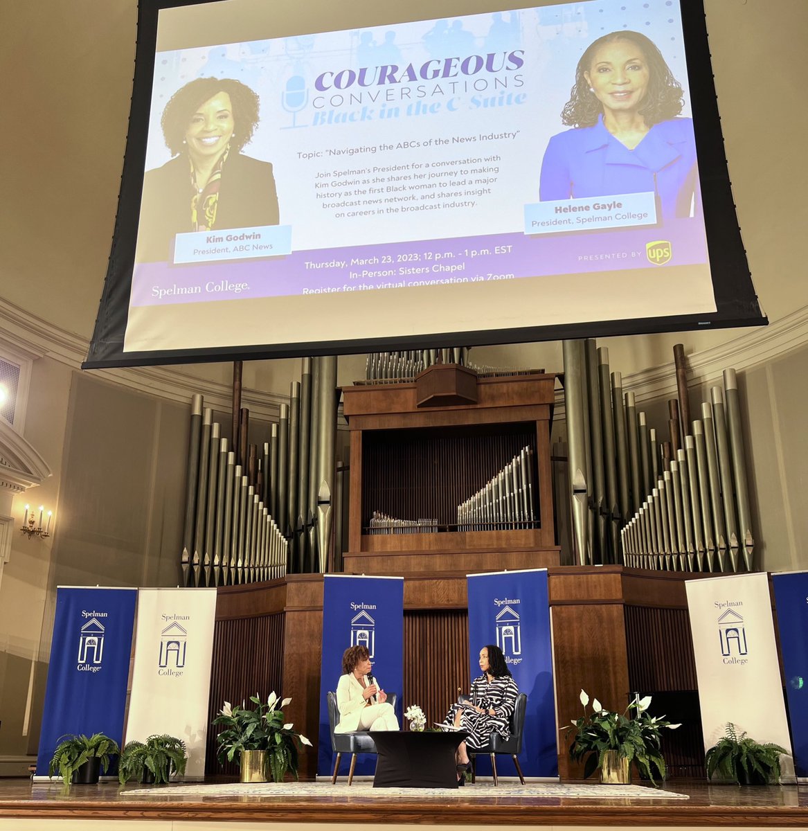 SpelmanCollege's tweet photo. “You have to be determined to write your own story.” -Kim Godwin #SpelmanCC https://t.co/mrwkNwwkXE