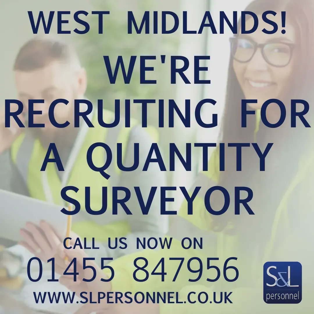 WEST MIDLANDS, WE'RE RECRUITING FOR A QUANTITY SURVEYOR!
Call us now!☎️
📞 - 01455 847956
#SLPrecruitment #FindYourNextJob #HiringNow #WestMidlandsJobs