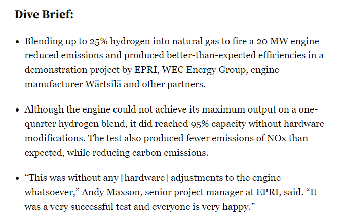 RichardMeyerDC's tweet photo. Hydrogen blending exceeds expectations in test of gas-fired engine. https://t.co/PMuRJuvy3K https://t.co/Eo88BCnk1g