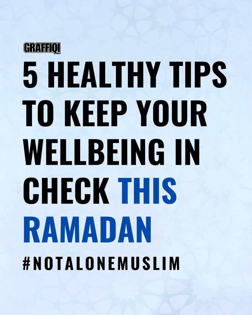 Olivia_Kooth's tweet photo. Here's a thread of 5 healthy tips to keep your wellbeing in check this #Ramadan from @graffiqi 

#NotAloneMuslim
#MentalHealthAwareness 

(1/6) https://t.co/HPGuX90sJi