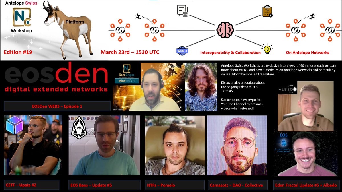 Antelope Swiss Workshop #19 - Released
EOS Digital Extended Networks

On NovaCrypto <a href="/bywirenews/">Bywire News</a> <a href="/PomeloGrants/">Pomelo - web3 crowdfunding</a> 
See all the videos of our guests!

🔥bywire.news/articles/antel…

They are awesome!

#EOS $EOS #Web3