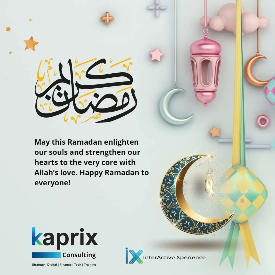kaprix_co's tweet photo. Ramadan Kareem. May this month be filled with blessings, peace &amp; good health. May Allah accept all your prayers and fasting. Ramadan is a time of reflection and spiritual renewal.
#RamadanMubarak #ramadan2023 #ramadankareem #Ramadan
#kaprixconsulting #interactivexperience https://t.co/ryZbXqSsP9